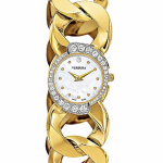 Verdura 18 K Yellow Gold Pave Diamond Curb Link Watch