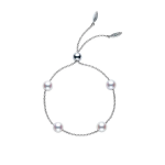 Mikimoto White Gold Akoya Pearl & Diamond Tin Cup Bracelet