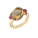 Кольцо Pomellato Bahia Collection Pink Gold & smoked quartz & ruby